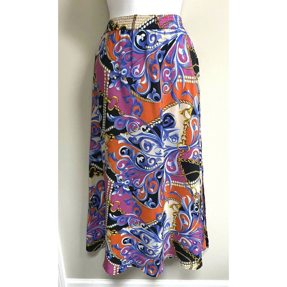 Sandra Roth‎ 100%Silk Long Skirt~ 8 M/L~ Vintage~Rare~Gorgeous~